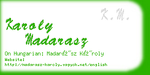 karoly madarasz business card